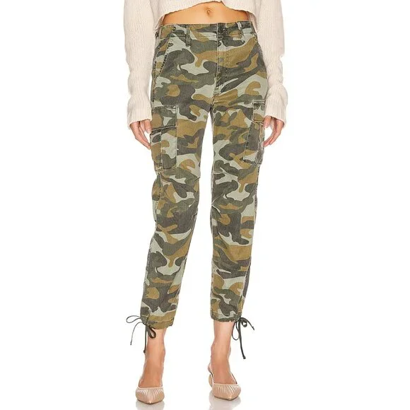 NWT Mother The Sir Yes Sir Camo Cargo Pants in Finding Strength Size 25, 26 $295